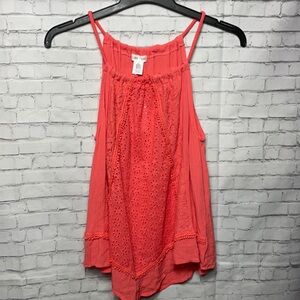 Clover & Scout Handkerchief Halter Top Orange Shirt Size Large